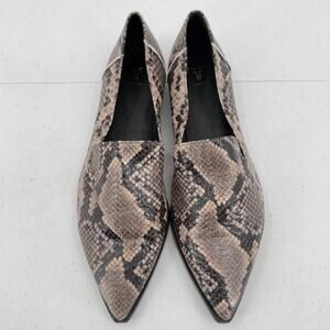 Frye Beige Kenzie Venetian Slip On Leather Loafers Snake Print Comfort Size 9.5